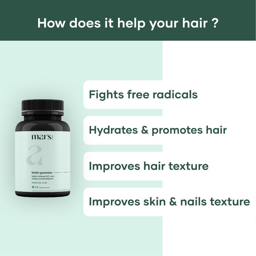 Mars by GHC Biotin Gummies for Hair with Zinc - 30 tabs