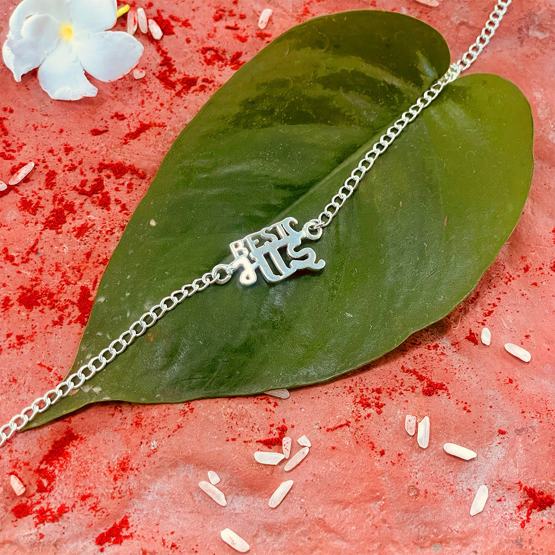 trueBrowns 925 Sterling Silver Best Bhai Silver Chain Rakhi