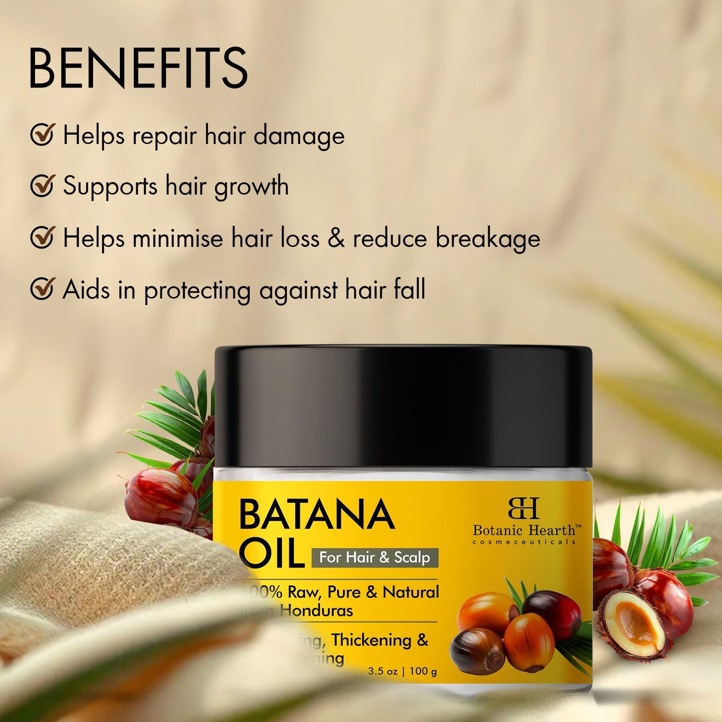 Botanic Hearth Batana Oil - Butter for Hair & Skin nourishment