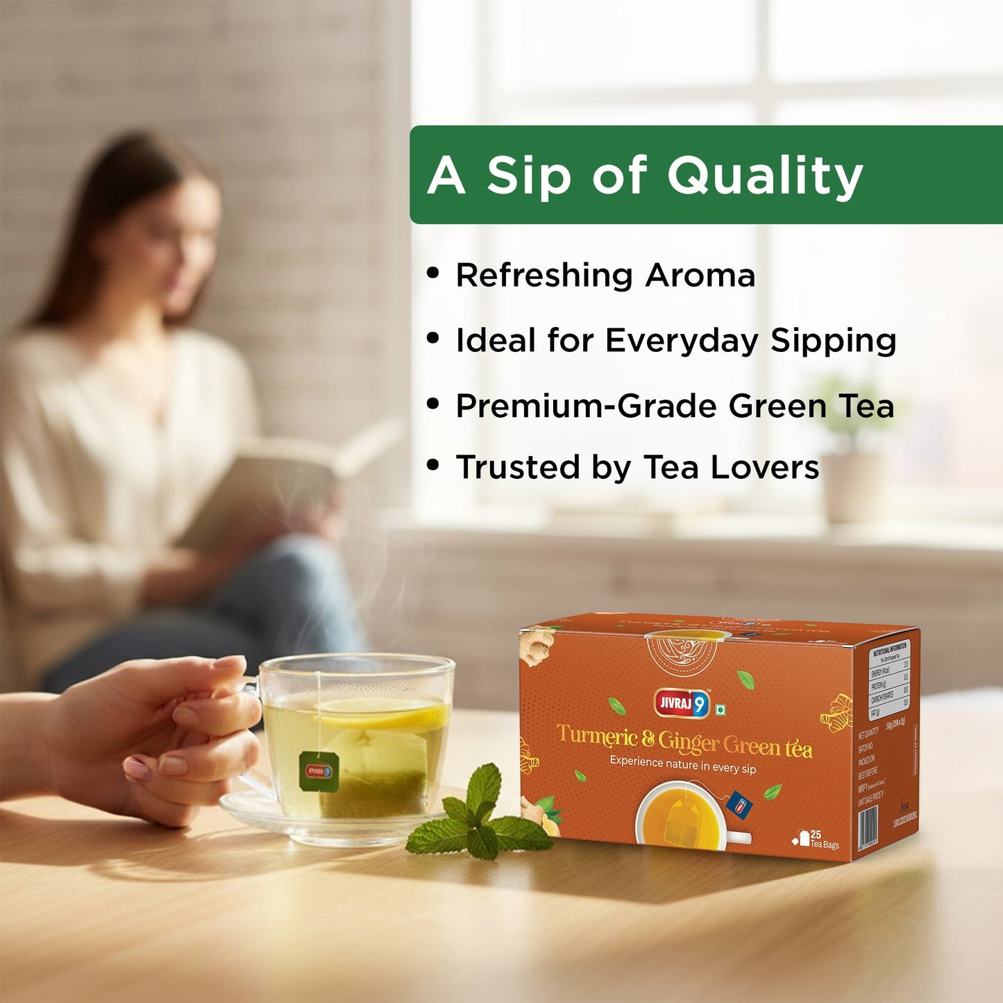jivraj9 Tea Turmeric And Ginger  Green Tea