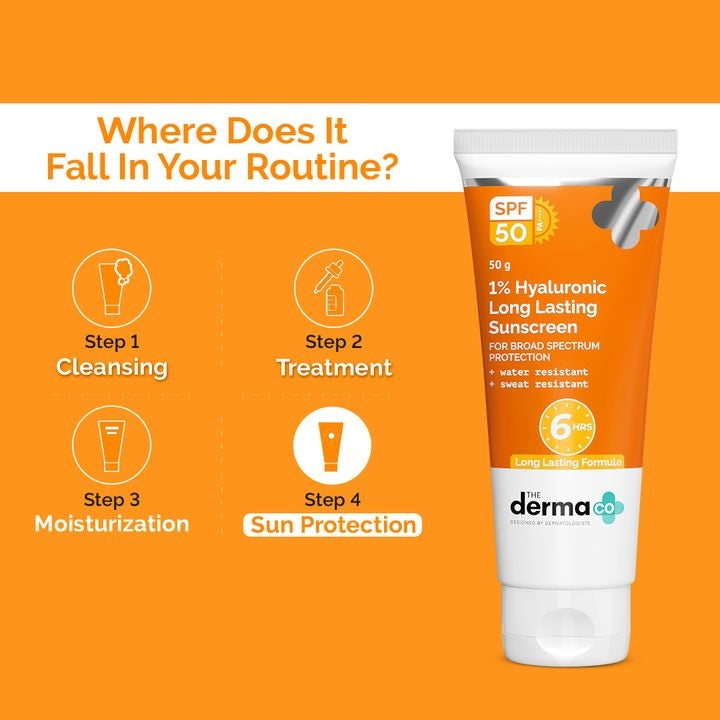 1% Hyaluronic Long Lasting Sunscreen, PA++++ with Hyaluronic Acid - 50 g