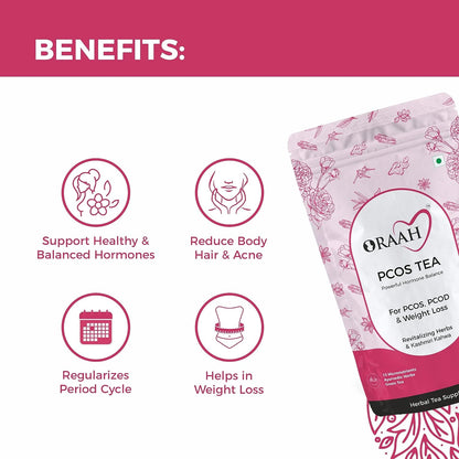 Oraah PCOS PCOD Herbal Tea - Kashmiri Kahwa Flavour - 50 gm - Pouch