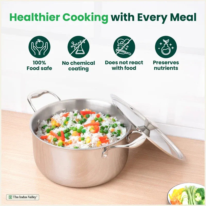 The Indus Valley Triply Premium Stainless Steel Casserole Biryani Pot