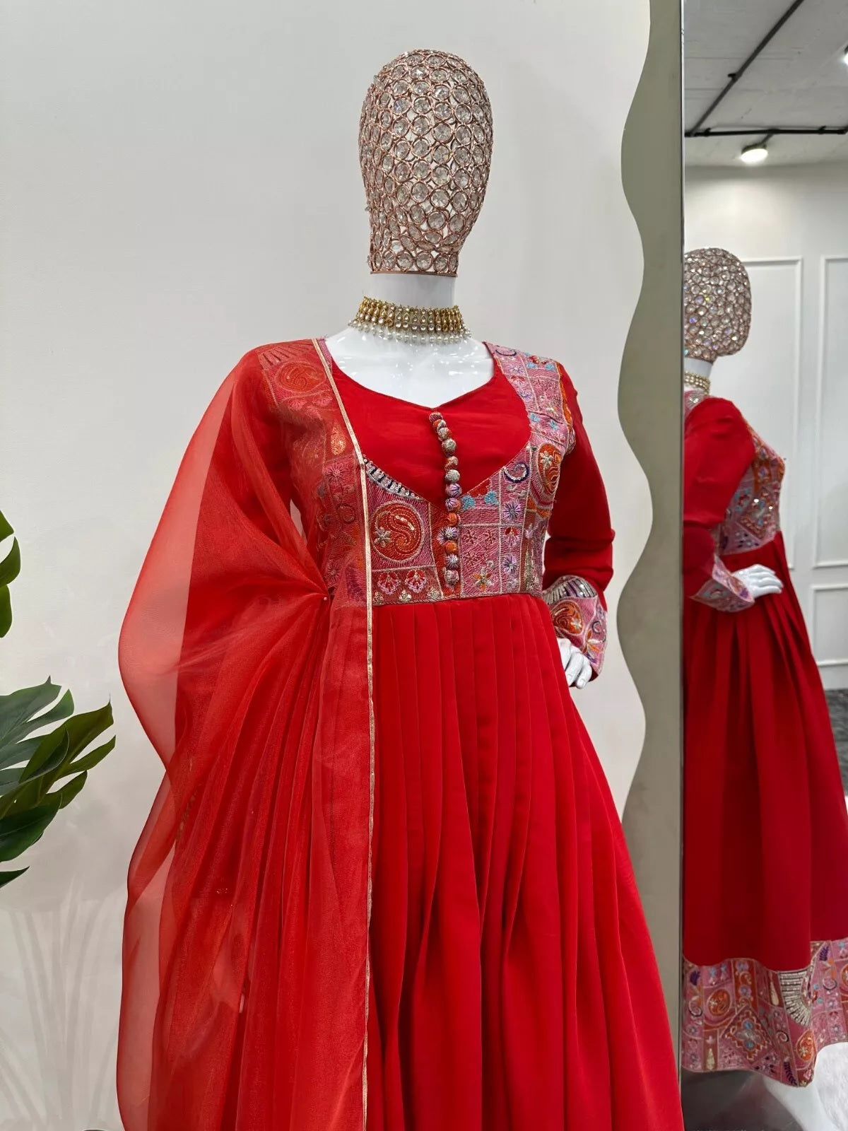 Roman Silk With Sequence Work Salwar Kameez Suit