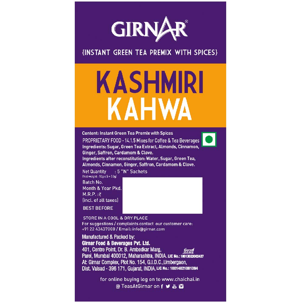 Girnar Kashmiri Kahwa Tea - 5 Sachets
