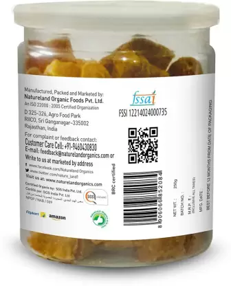 Nature Land Organics Dry Amla Candy Chatpata - 250 gm