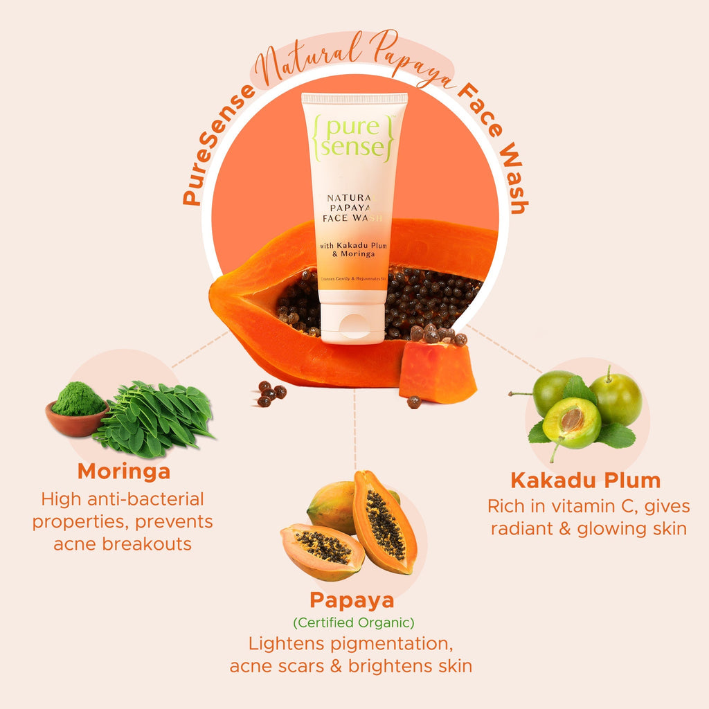 Puresense Natural Papaya Face Wash - 100 ml