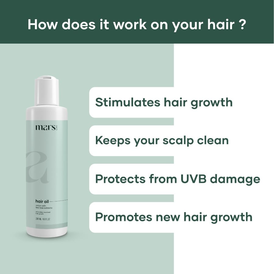 Mars by GHC Hair Oil with Onion & Bhringraj Extracts - 200 ml