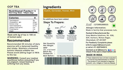 Teacurry CCF Tea - Cumin Coriander Fennel Tea - 30 teabags