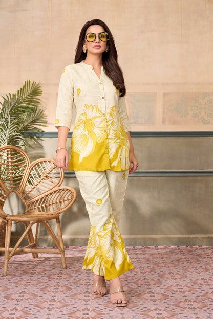 Anaita Yellow Stylish Readymade Co-Ords Set