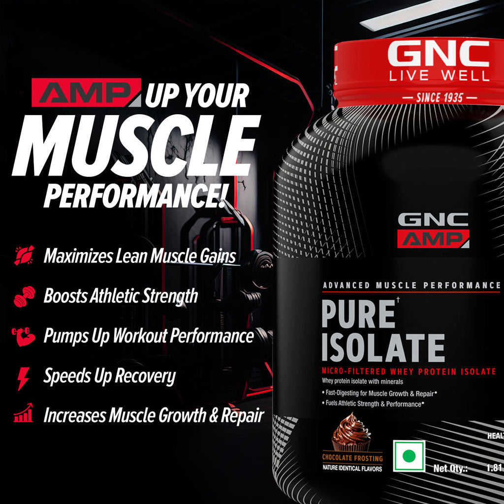 GNC AMP Pure Isolate (Low/Zero Carb)  Advanced Muscle Building To Amplify Muscle Performance