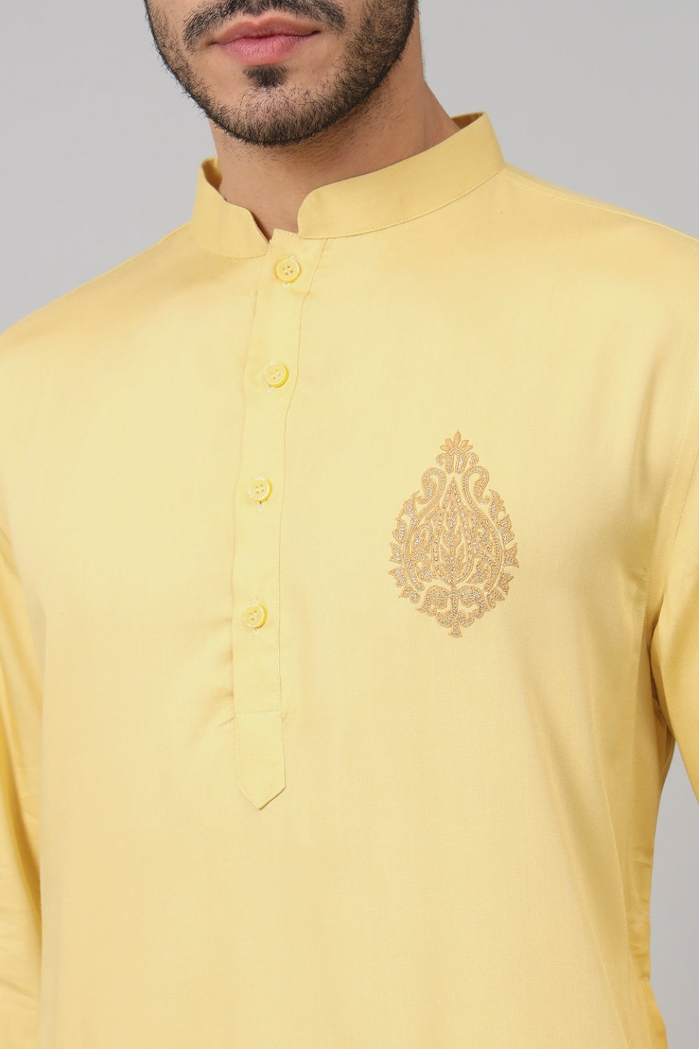 Paisley Embroidered Cotton Kurta by Hilo Design