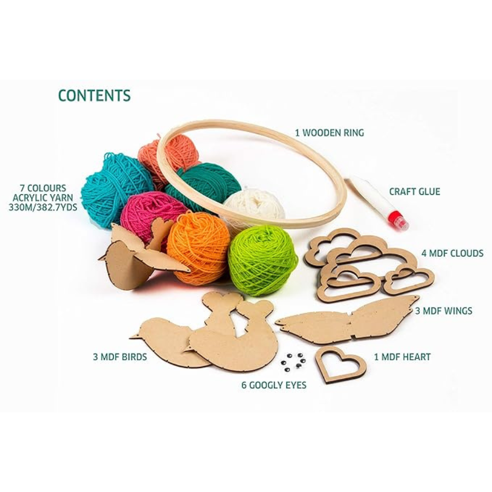 Chalk and Chuckles Art & Craft Kit for Kids - Make Your Own Bird Hanging | Age 8-14 | Diy Kit