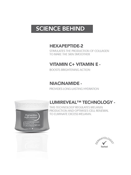 Bioderma Pigmentbio Night Renewer Brightening Overnight Cream - 50 gms