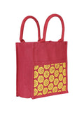 Jute Cottage Pocket Zipper Lunch Bag 100% Genuine Jute Stylish