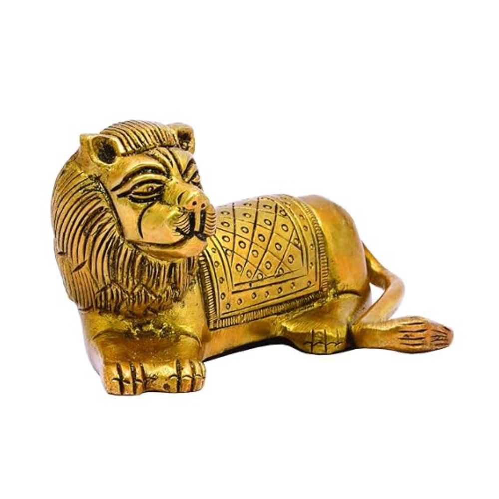 The Advitya Brass Lion Idol for Vastu Sashtra and Feng Shui for Home Decor Statue Wild Animal Collectible