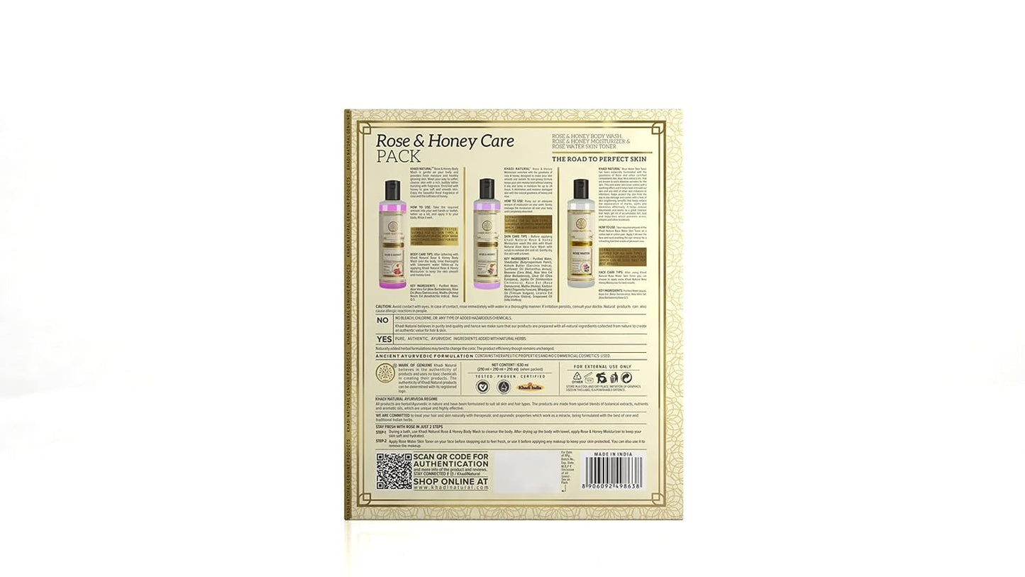 Khadi Natural Rose & Honey Care Pack