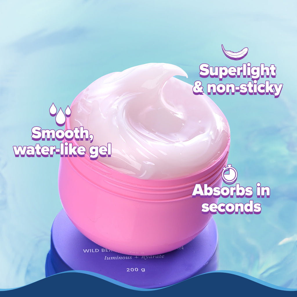 Aqualogica Illuminate + Hydra Gel Moisturizer with Wild Berries & Alpha Arbutin - 200 gms