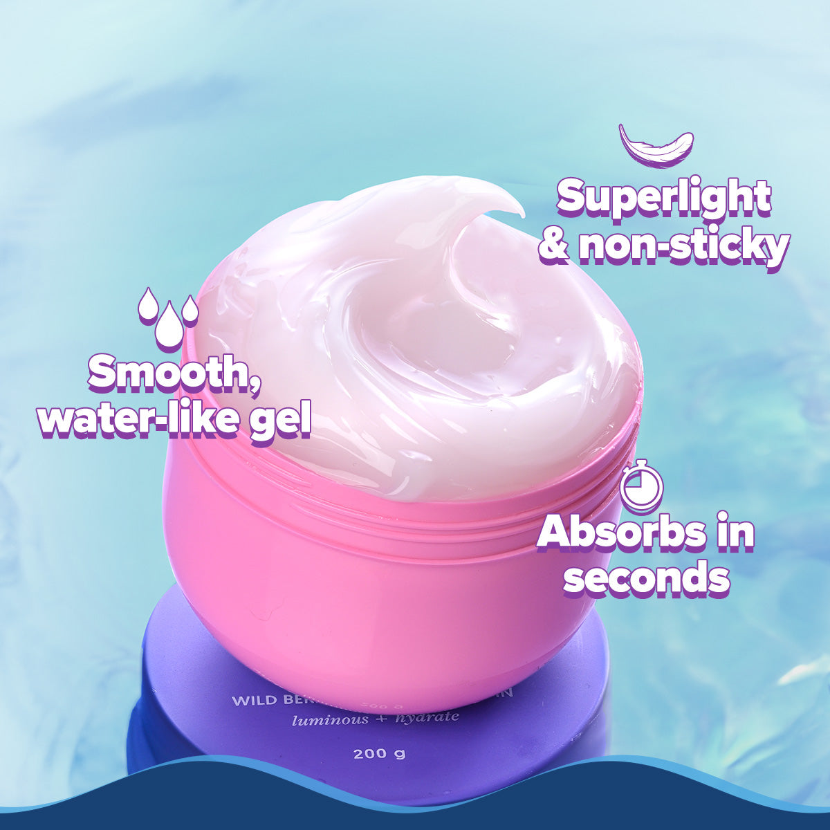 Aqualogica Illuminate + Hydra Gel Moisturizer with Wild Berries & Alpha Arbutin - 200 gms