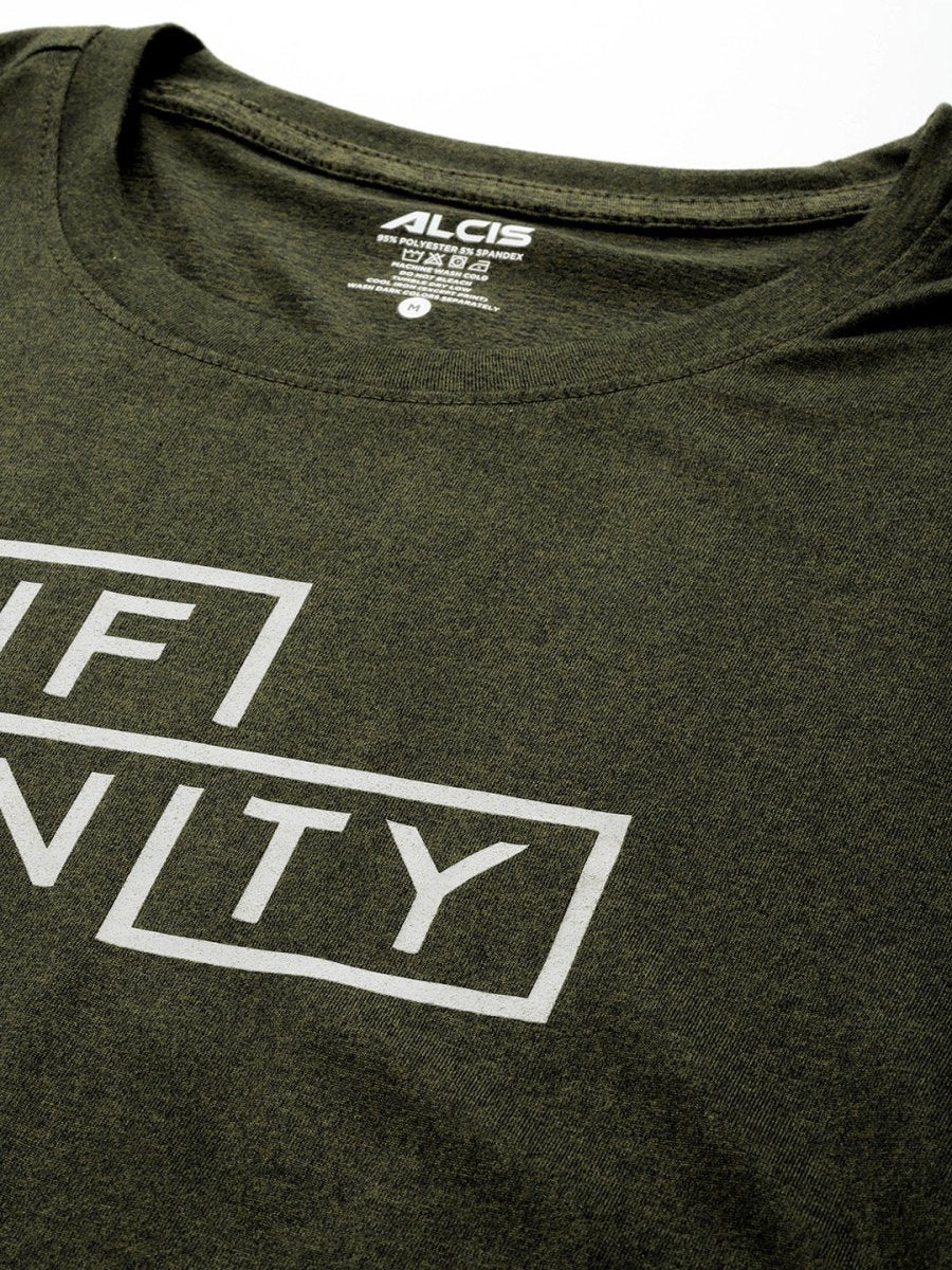 Alcis Typography Printed Anti Static Slim Fit T-shirt