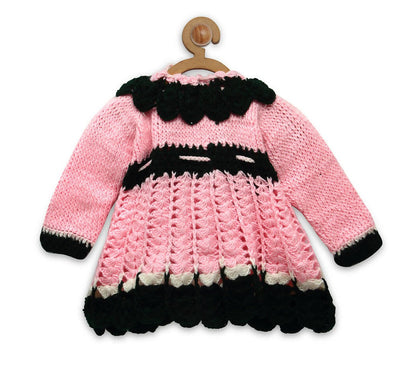 Chutput Kids Pink Ice Kitty Design Solid Pullover Sweater