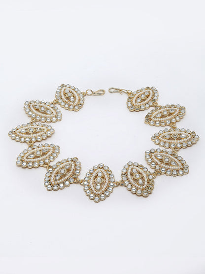 Panash Gold-Toned & White Embellished Hairband