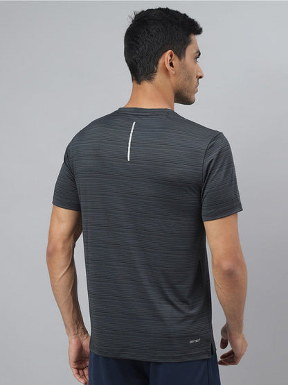 Alcis Striped Slim Fit Anti-Static T-Shirt
