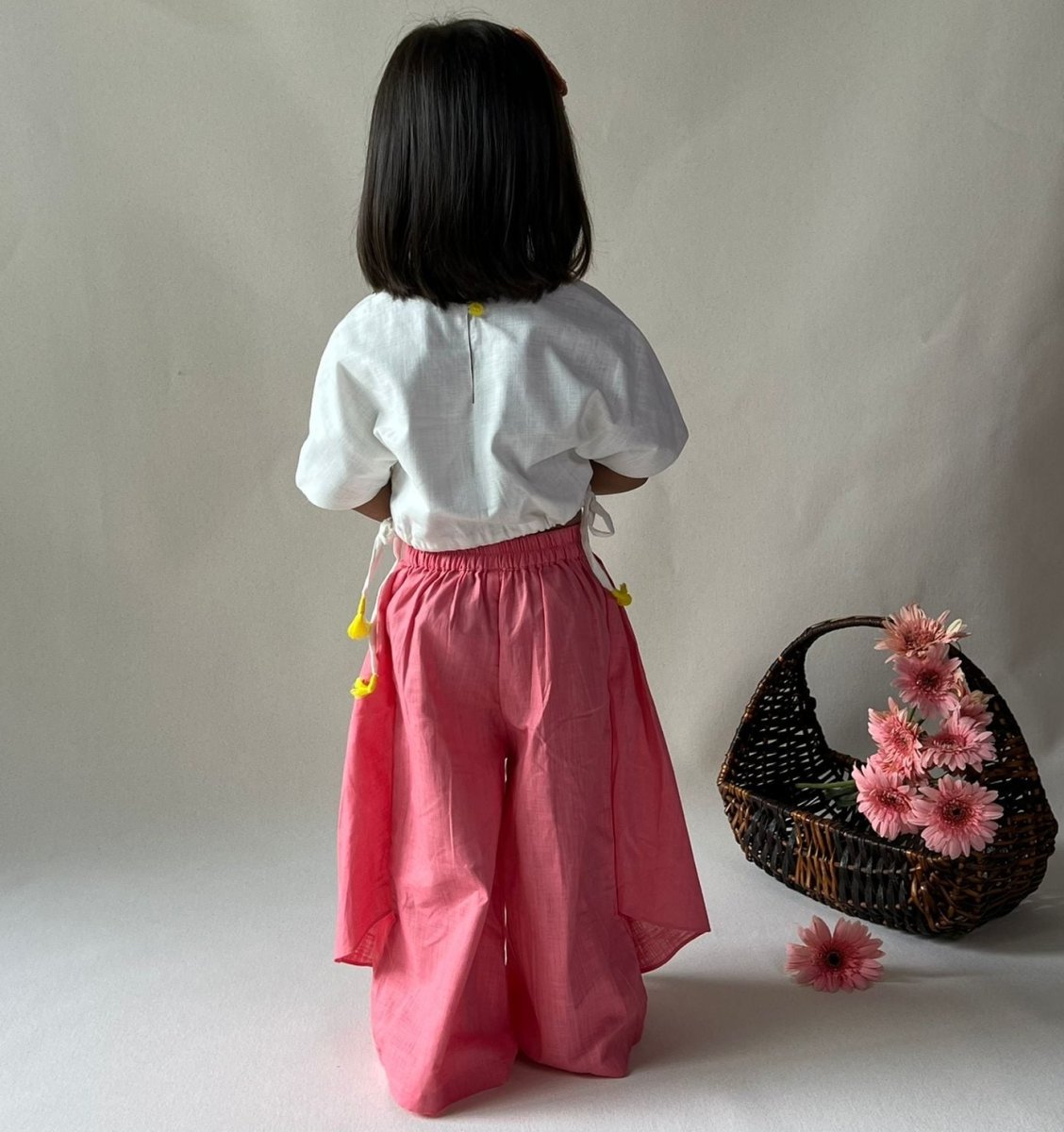 ArthLife Pink White Cycle Embroidered Co-Ord Set
