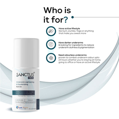 SANCTUS 6%AHA BHA Underarm Roll On For Men