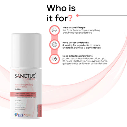 SANCTUS 6%AHA BHA Underarm Roll On For Women