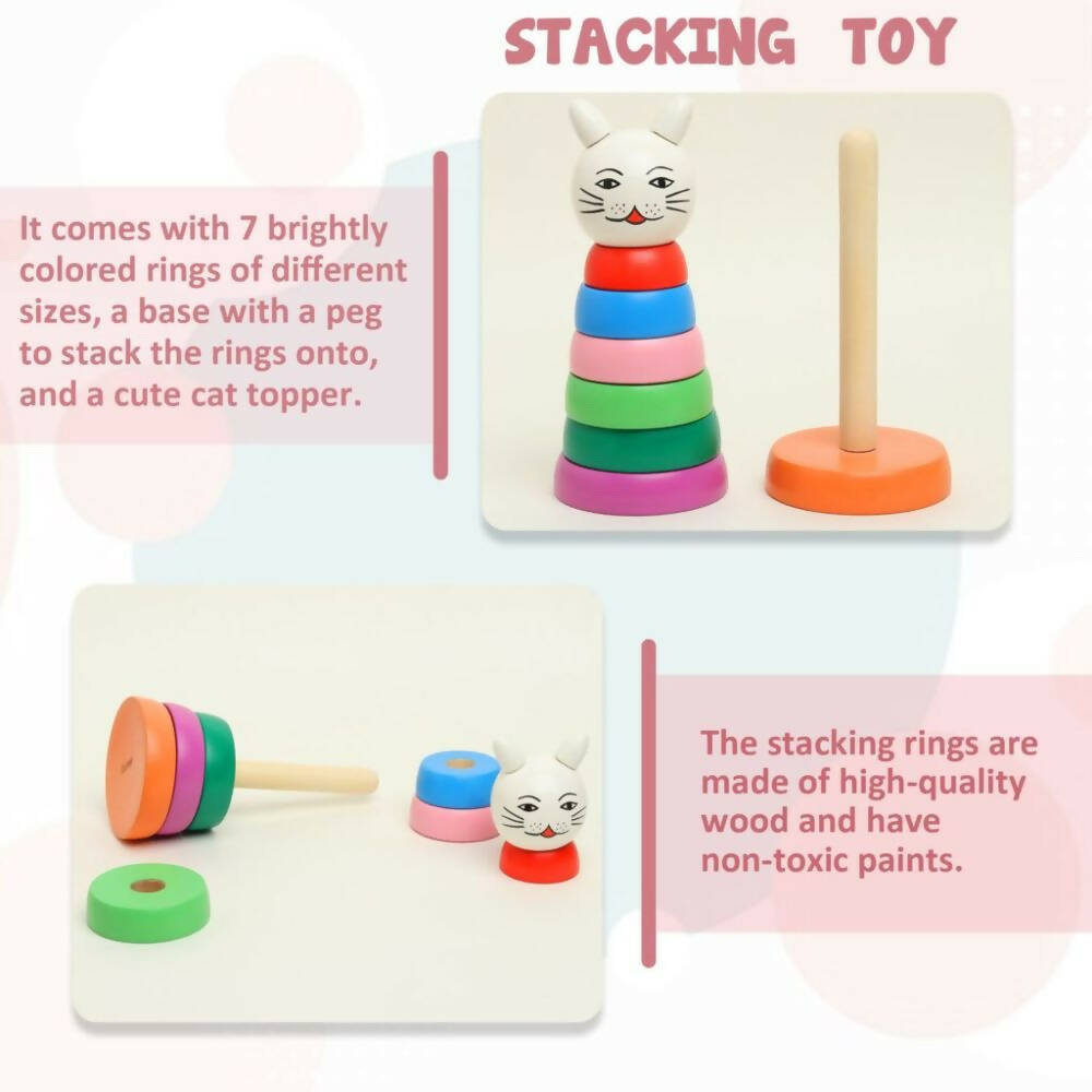 Matoyi Wooden Rainbow Cat Stacker