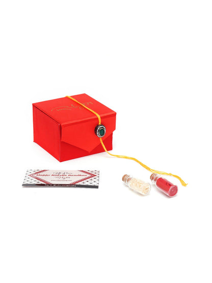 Designer kundan Rakhi - Ruby Raang