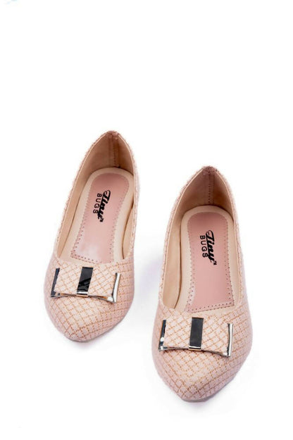 Tiny Bugs Girls Party Wear Ballerinas - Rose Gold