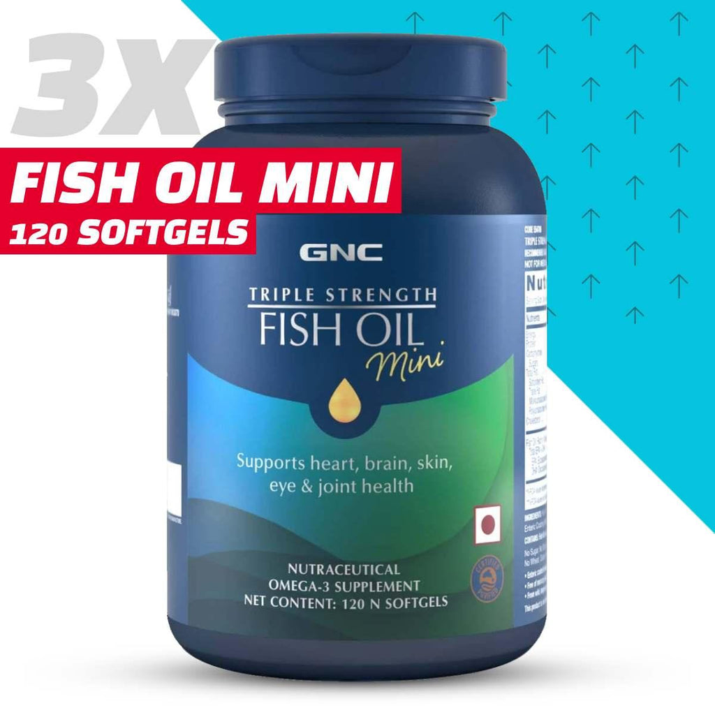 GNC Fish Oil Mini Omega 3 Capsules - 60 Caps