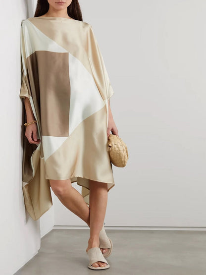 Soft Satin Silk Belt Style V-Neck Style Short Kaftan For Luxury Wear J5709