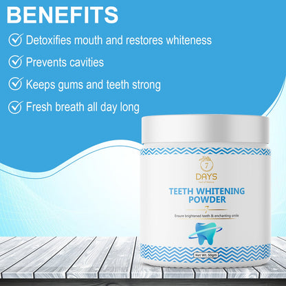 7Days Organic Teeth Whitening Powder - 50 gms