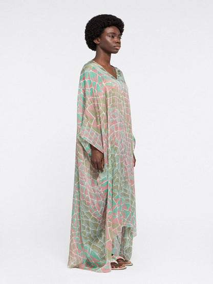 Georgette Animal Printed Beach Cover up Women Kaftan J5674