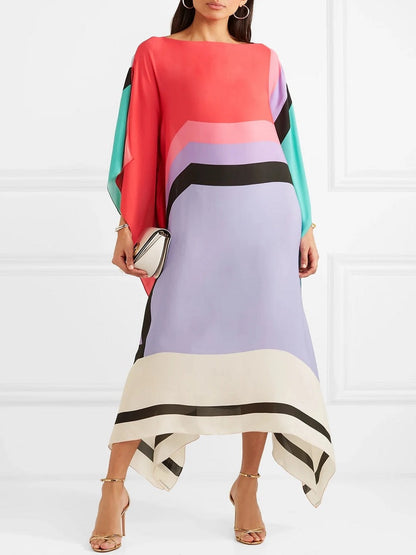 Latest Soft Silk Crepe Striped Printed Kaftan J5600