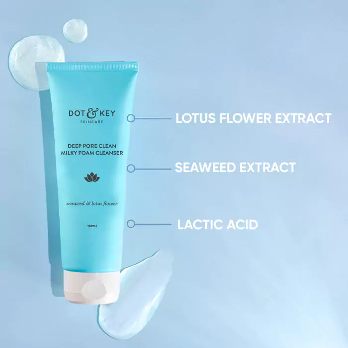 Dot & Key Deep Pore Clean Milky Foam Cleanser - 120 ML