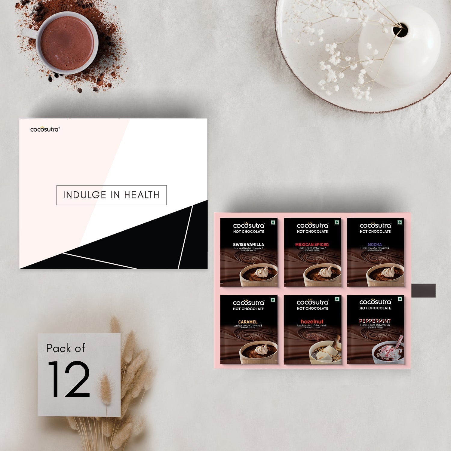 Cocosutra Hot Chocolate Hamper 6 Drinking Chocolate Flavors