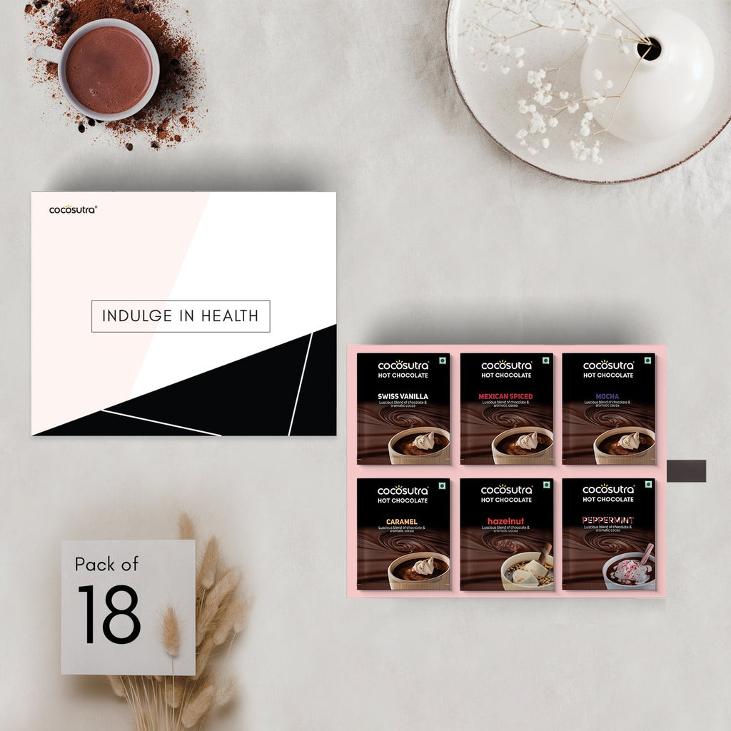 Cocosutra Hot Chocolate Hamper 6 Drinking Chocolate Flavors