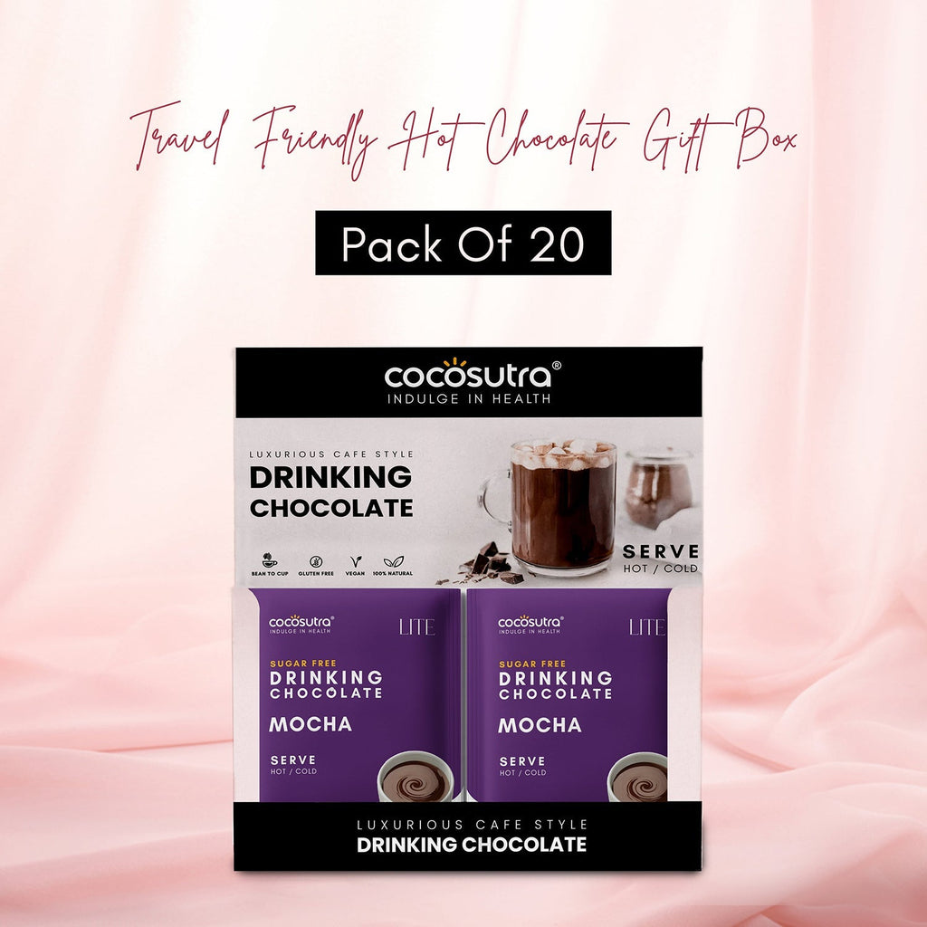 Cocosutra  Mocha Sugar Free Drinking Chocolate Hamper 20 pack - 400 gms