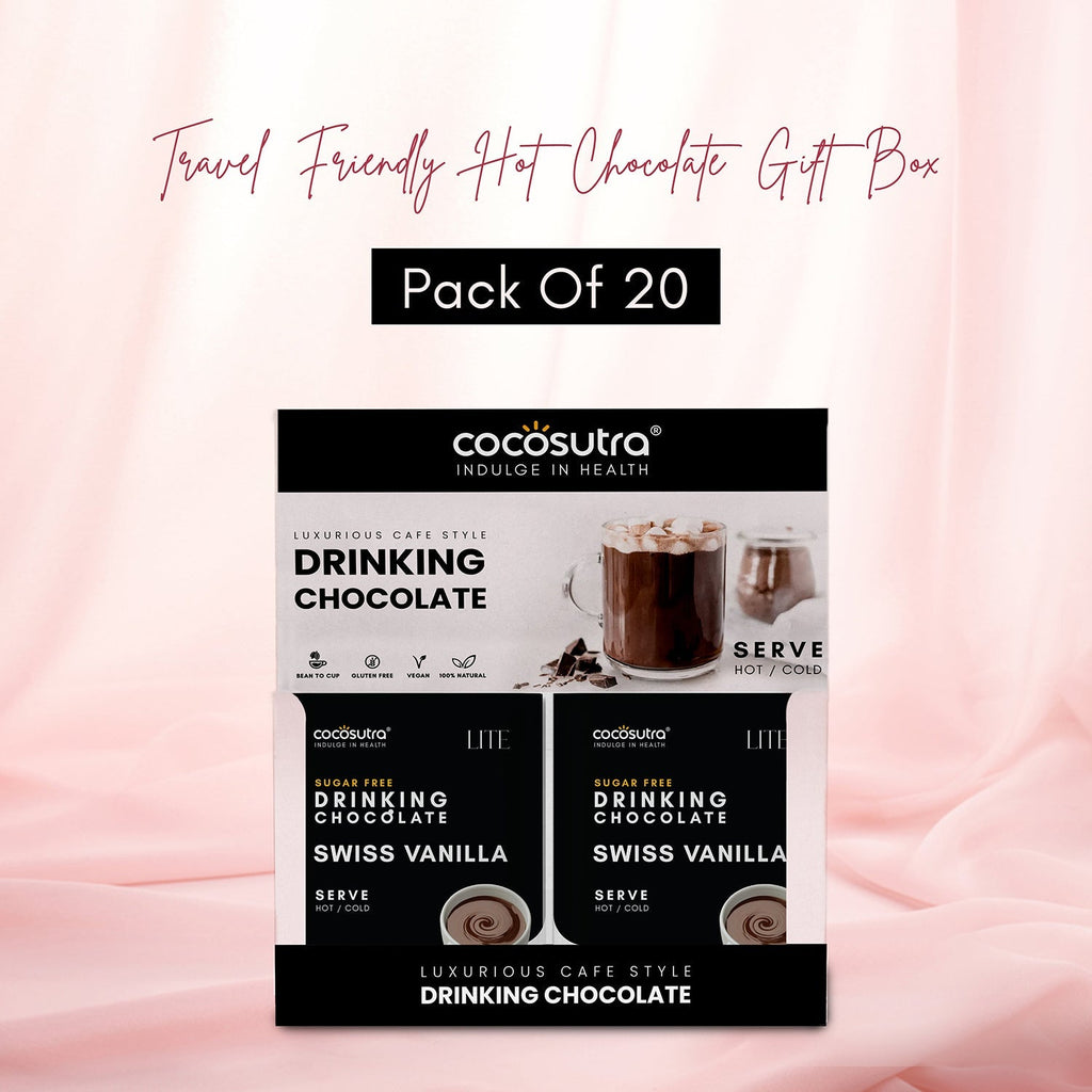 Cocosutra Swiss Vanilla Sugar Free Drinking Chocolate Hamper 20 pack - 400 gms
