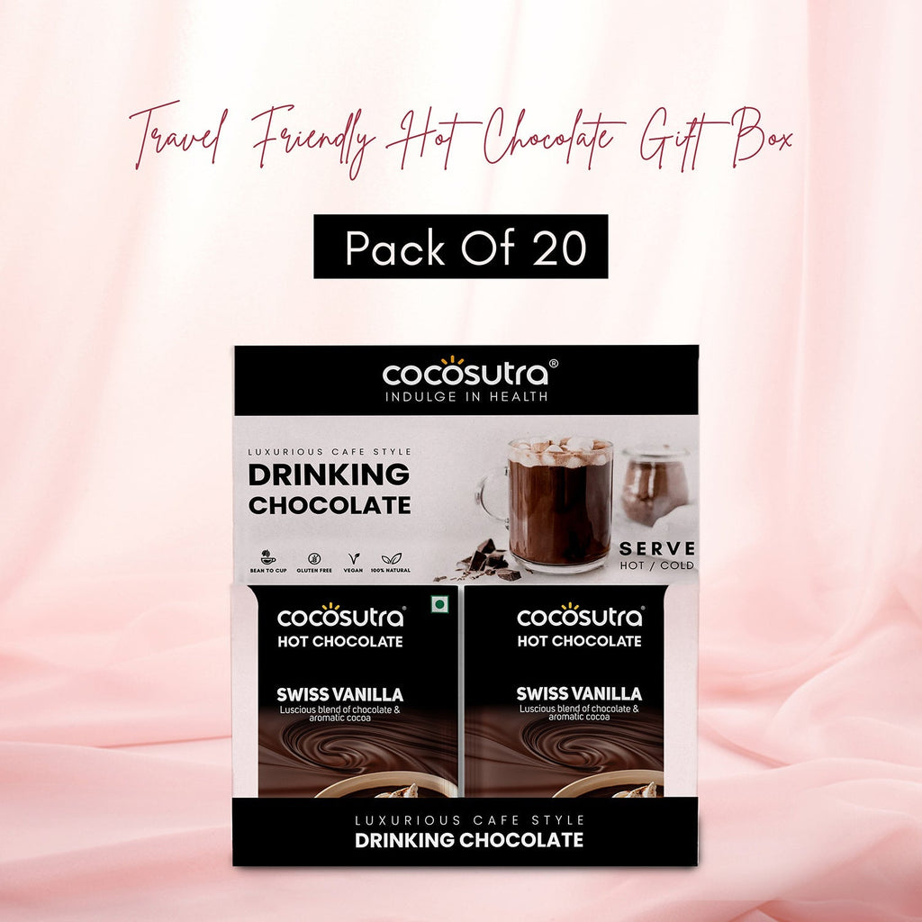 Cocosutra Swiss Vanilla Hot Chocolate Hamper 20 Pack - 400 gms