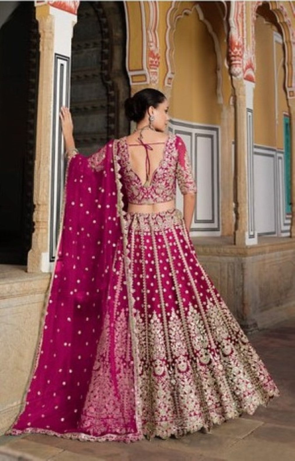 Anaita Magenta Net Lehenga Choli With Stone Embroidery Work