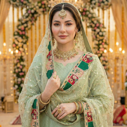 Anaita Green Georgette Stitched Suit With Embroidery & Sequence Work