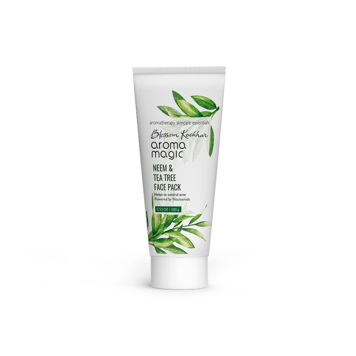 Aroma Magic Neem & Tea Tree Face Pack- 5% Niacinamide, Lemon Extracts & Essential Oils of Lavender | Prevents Acne/Pimple, Black heads, Tightens Pores | For Oily/Acne Prone Skin, 100g (Pack of 1)