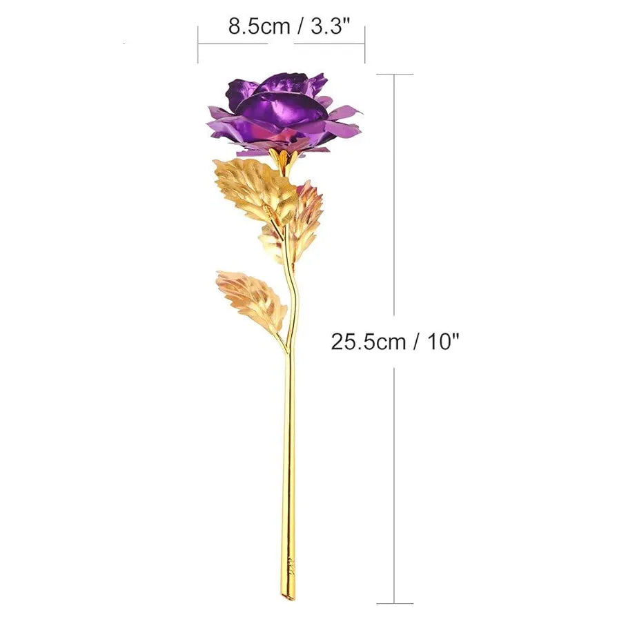 Forever Purple Rose Artificial Flower with Velvet Box Purple