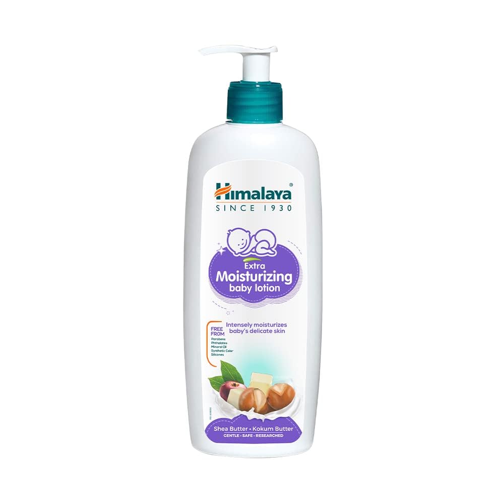 Himalaya Extra Moisturizing Baby Lotion 400ml | with Shea Butter, Olive Oil & Kokum Butter | Intensely moisturizes baby's delicate skin