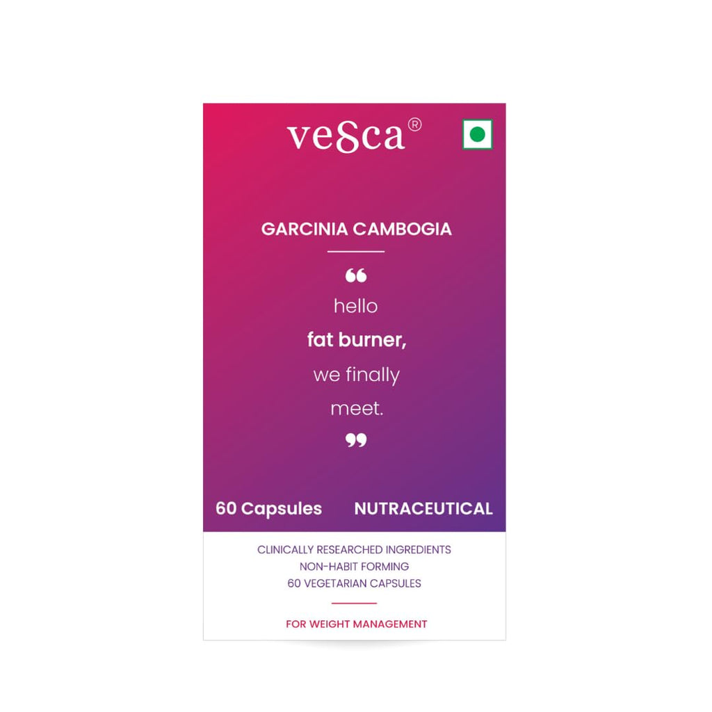 Vesca Garcinia Cambogia for Weight Management with Green Coffee, Green Tea and Grape Seed Extract, Fat Into Energy for Men & Women, Plant Based - 800mg_60 Veg Capsules